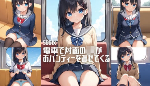【無料で読める？】電車で対面のJKがおパンティーをみせてくる【500枚】 【女子高生】